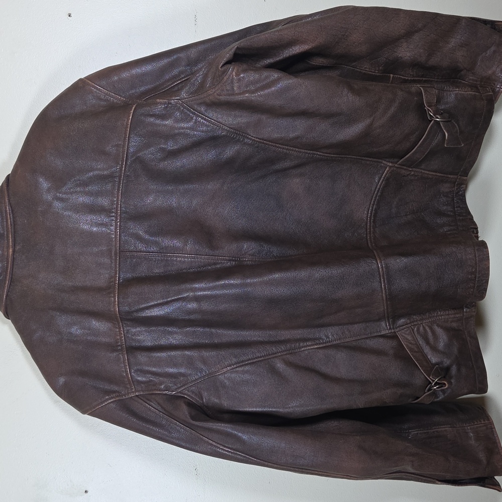 Vintage M. Julian Wilsons Brown Leather Jacket Mens Large Heavy Weight - Picture 2 of 8